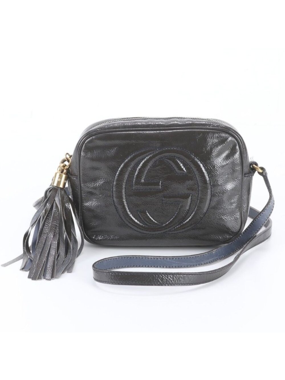Gucci Soho Tassel Leather Shoulder Bag Crossbody Black